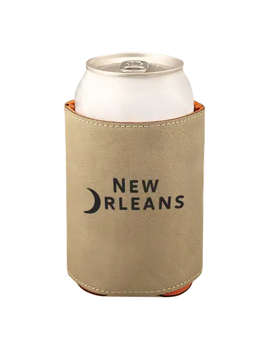 Tan Leatherette Beverage Holder w/Moon Logo