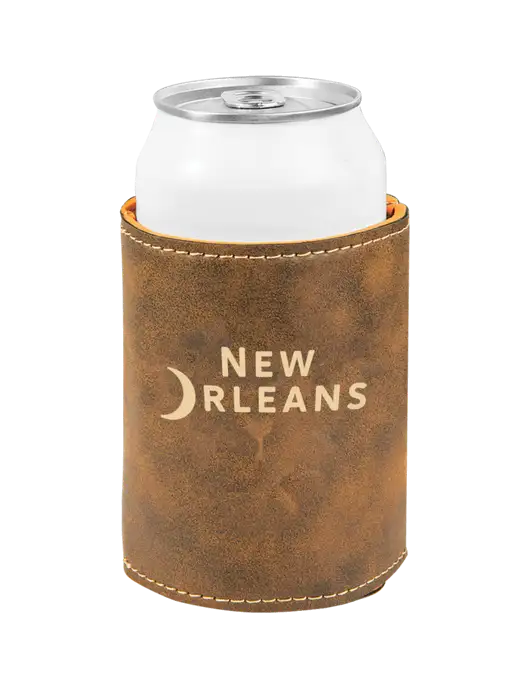 Rustic Leatherette Beverage Holder w/Moon Logo