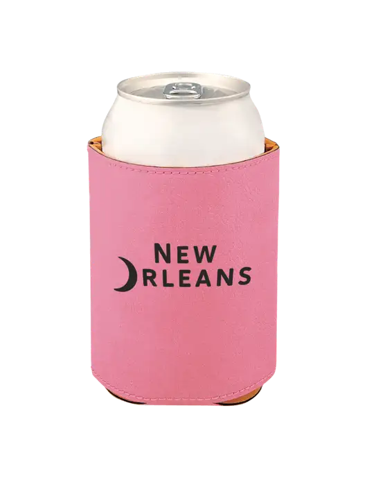 Pink Leatherette Beverage Holder w/Moon Logo