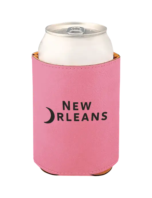 Pink Leatherette Beverage Holder w/Moon Logo