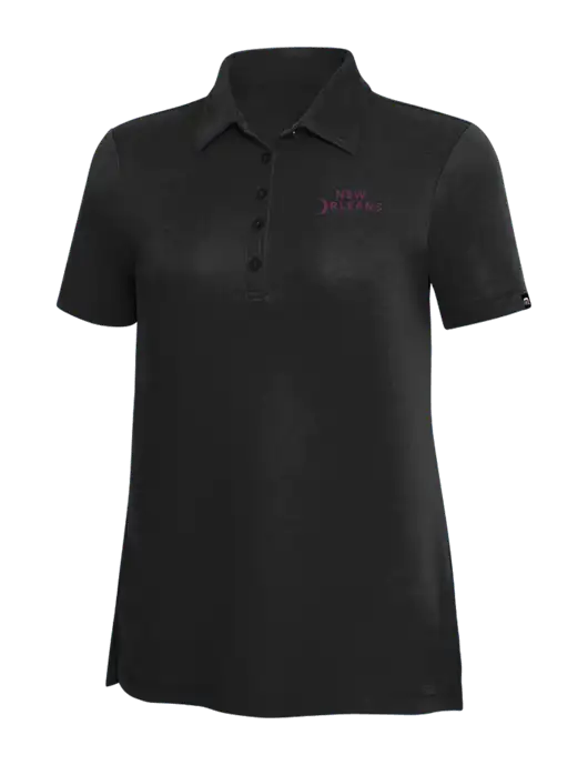 TravisMathew Black Solid Womens Oceanside Polo w/Moon Logo
