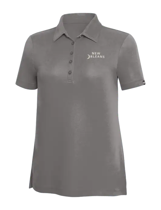 TravisMathew Grey Solid Womens Oceanside Polo w/Moon Logo