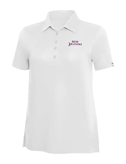TravisMathew White Solid Womens Oceanside Polo w/Moon Logo