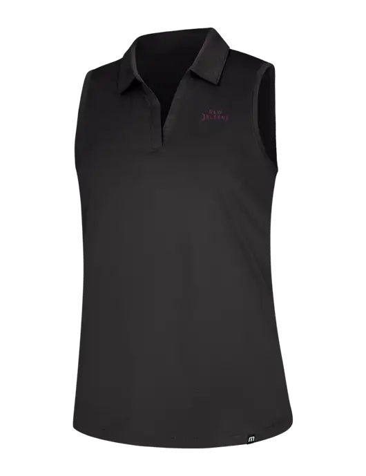 TravisMathew Womens Black Coto Performance Sleeveless Polo w/Moon Logo
