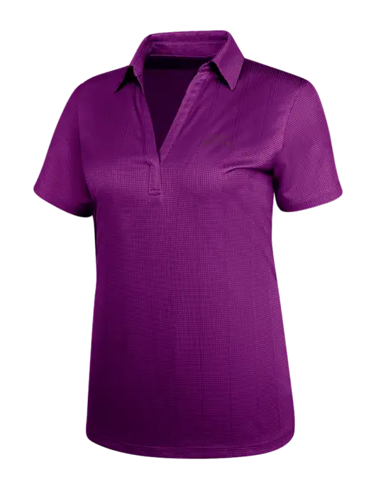 Violet Purple Womens Performance Fine Jacquard Polo w/Moon Logo