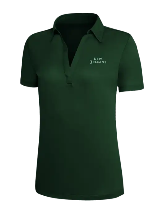 Dark Green Silk Touch Womens Performance Polo w/Moon Logo