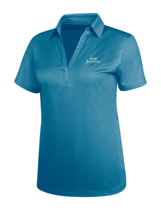 Carolina Blue Womens Performance Fine Jacquard Polo w/Moon Logo