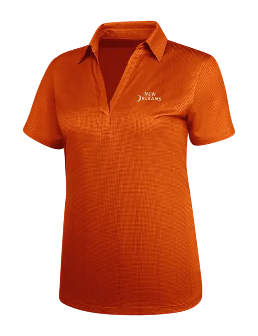 Orange Womens Performance Fine Jacquard Polo w/Moon Logo