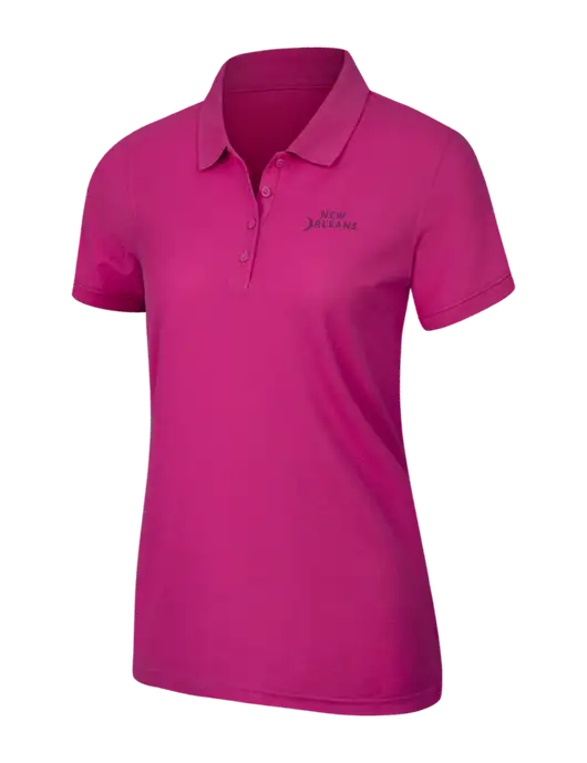 Pink Azalea Womens Core Classic Pique Polo w/Moon Logo