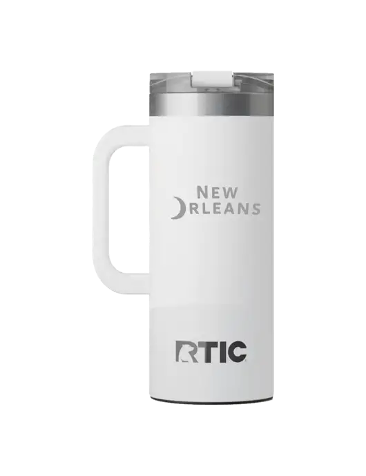 RTIC Road Trip 20 oz White Travel Mug w/Moon Logo