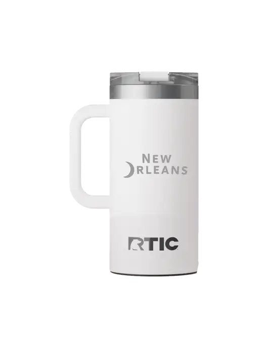 RTIC Road Trip 16 oz White Travel Mug w/Moon Logo