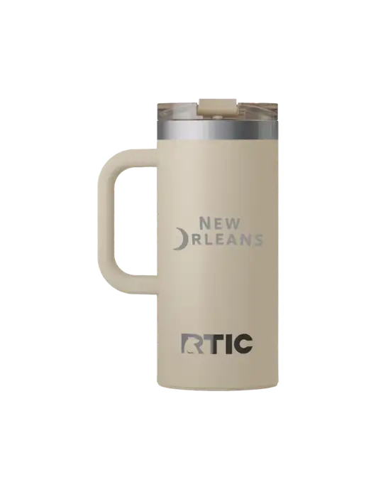 RTIC Road Trip 16 oz Tan Travel Mug w/Moon Logo