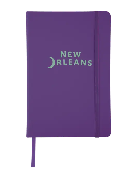 Purple Comfort Touch Bound Journal 5 ¾" W x 8 ½” H w/Moon Logo