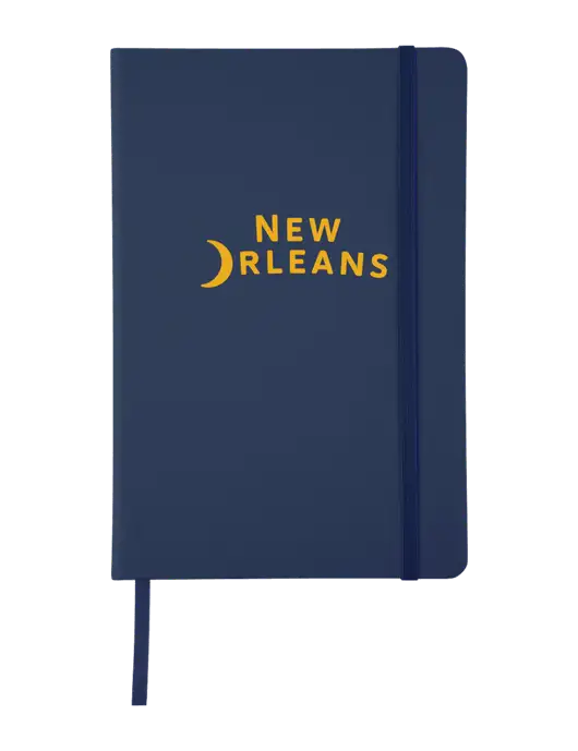 Dark Navy Comfort Touch Bound Journal 5 ¾" W x 8 ½” H w/Moon Logo