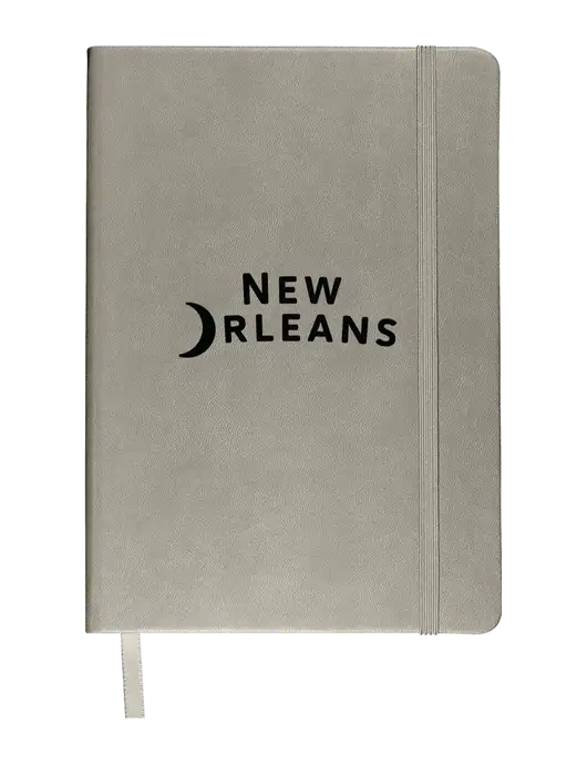 Leeman Light Medium Grey Tuscany Journal 5.75 x 8.25 w/Moon Logo