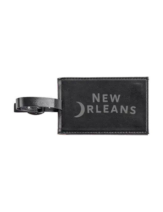 Fabrizio Black Executive Luggage Tag w/Moon Logo