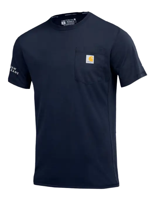 Carhartt Force Navy Short Sleeve Pocket T-Shirt w/Moon Logo