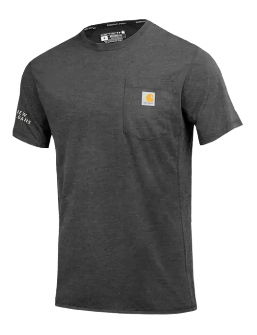 Carhartt Force Dark Grey Heather Short Sleeve Pocket T-Shirt w/Moon Logo