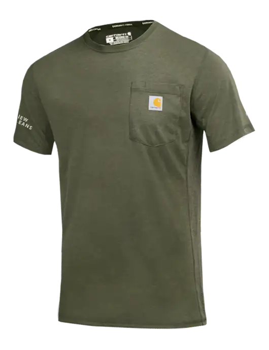 Carhartt Force Dark Green Heather Short Sleeve Pocket T-Shirt w/Moon Logo