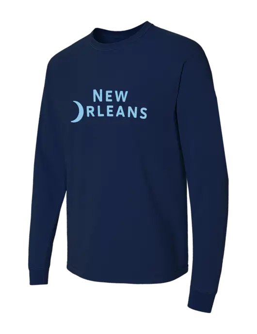 Comfort Colors Garment-Dyed Dark Navy Heavyweight Long Sleeve T-Shirt w/Moon Logo
