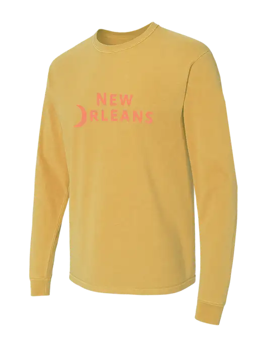 Comfort Colors Garment-Dyed Yellow Gold Heavyweight Long Sleeve T-Shirt w/Moon Logo