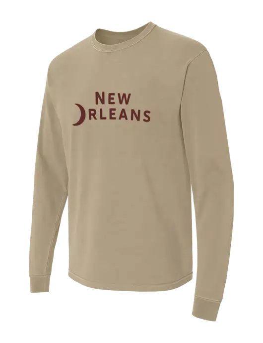 Comfort Colors Garment-Dyed Tan Heavyweight Long Sleeve T-Shirt w/Moon Logo