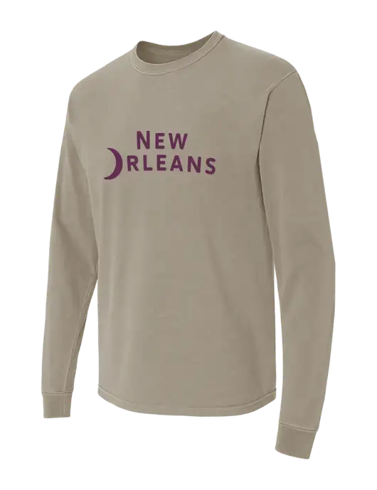 Comfort Colors Garment-Dyed Light Taupe Heavyweight Long Sleeve T-Shirt w/Moon Logo