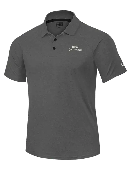 New Era Dark Grey Heather Power Polo w/Moon Logo