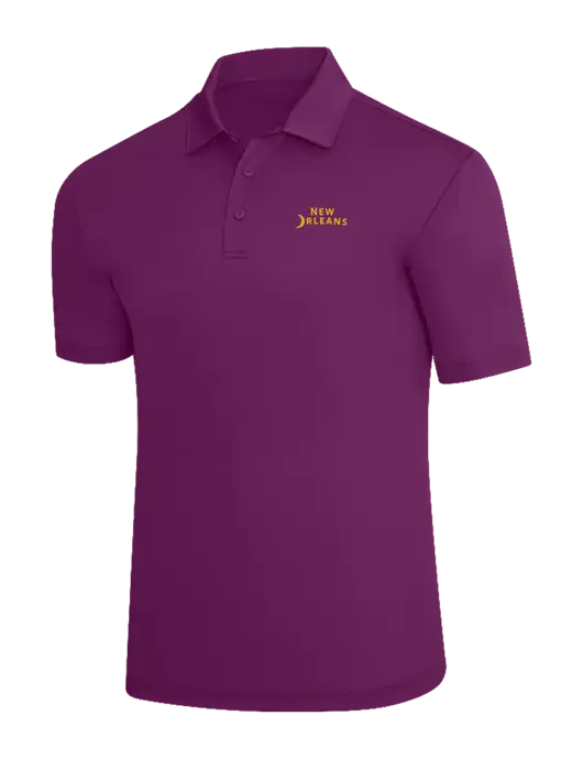 Light Plum Silk Touch Polo w/Moon Logo
