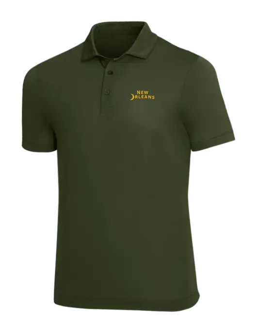 Mercer+Mettle Dark Green Stretch Jersey Polo w/Moon Logo