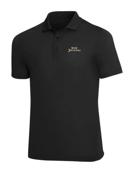 Mercer+Mettle Black Stretch Jersey Polo w/Moon Logo