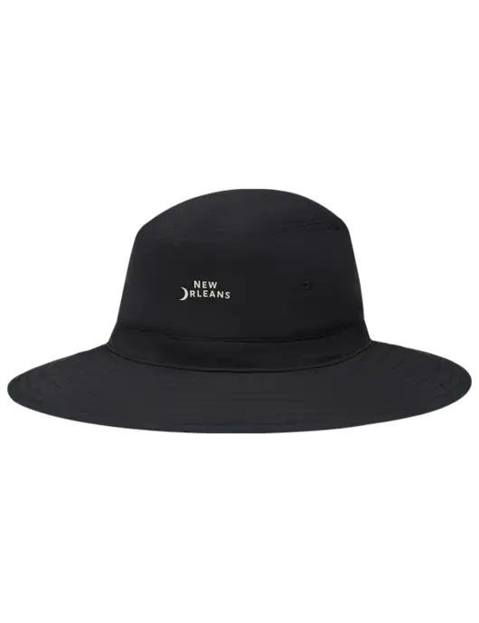 Black Booney Sun Hat w/Moon Logo
