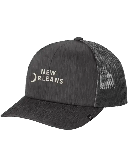 TravisMathew Very Dark Grey Heather Cruz Trucker Cap w/Moon Logo