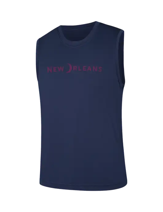 Sleeveless Navy PosiCharge Competitor Tee w/Moon Logo