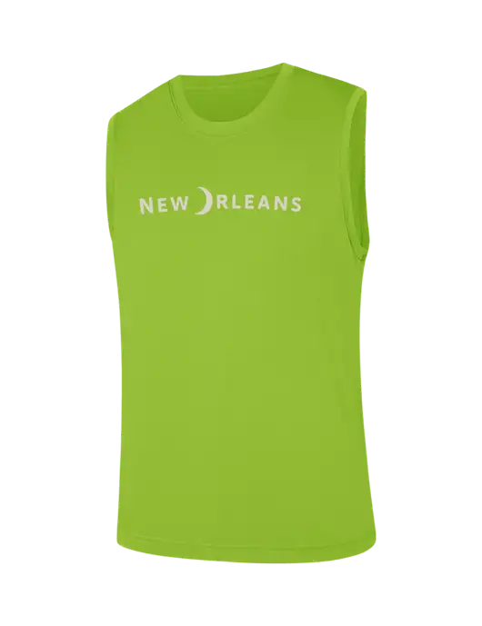 Sleeveless Safety Green PosiCharge Competitor Tee w/Moon Logo