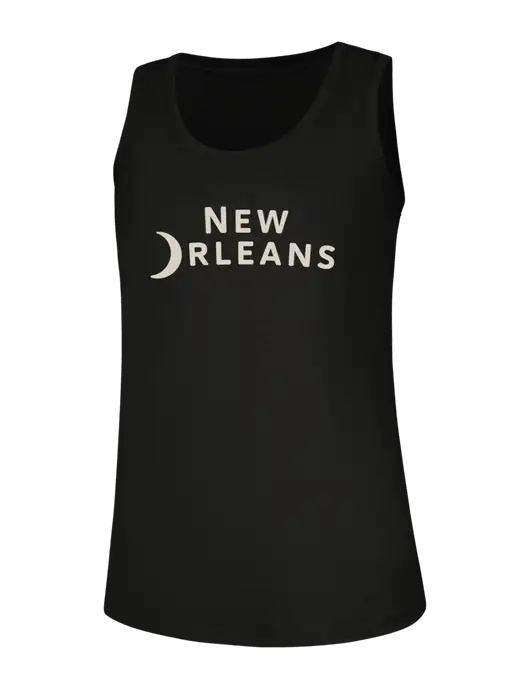 Womens Black Perfect Tri Racerback Tank w/Moon Logo