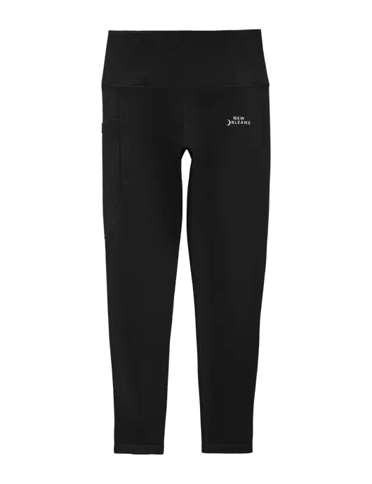 Womens Black High Rise 7/8 Legging w/Moon Logo