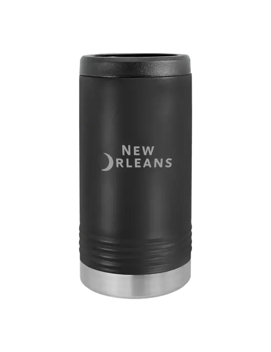 Polar Camel Powder Coated Black Vacuum Insulated Slim Beverage Holder w/Moon Logo