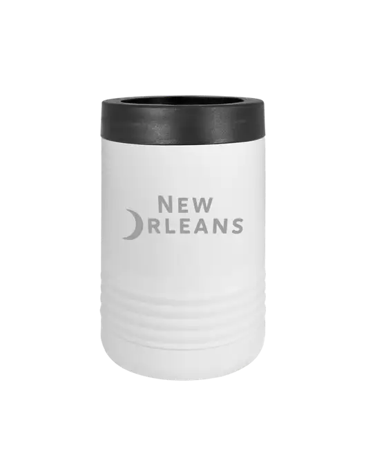 Polar Camel 12 oz Powder Coated White Vacuum Insulated Beverage Holder w/Moon Logo