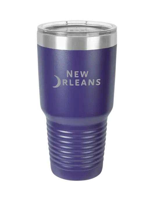 Polar Camel 30 oz Powder Coated Purple Vacuum Insulated Tumbler w/Moon Logo