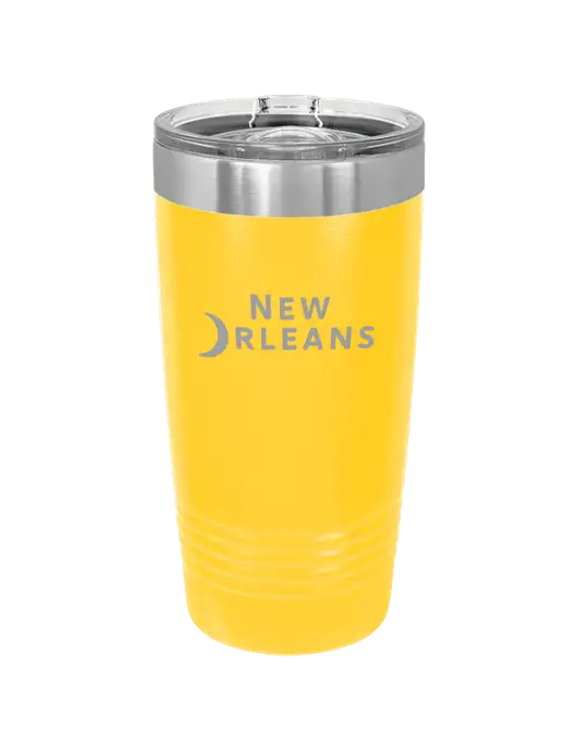 Polar Camel 20 oz Powder Coated Yellow Vacuum Insulated Tumbler w/Moon Logo