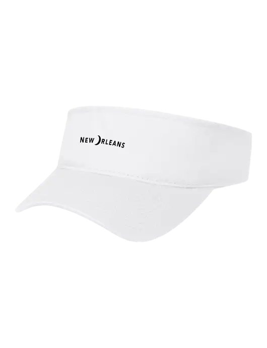 White Cap Visor w/Moon Logo