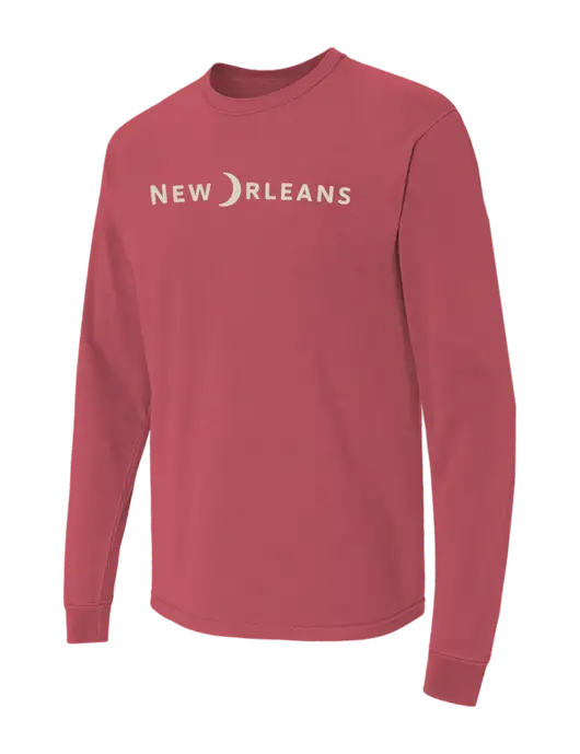 Comfort Colors Garment-Dyed Light Maroon Heavyweight Long Sleeve T-Shirt w/Moon Logo