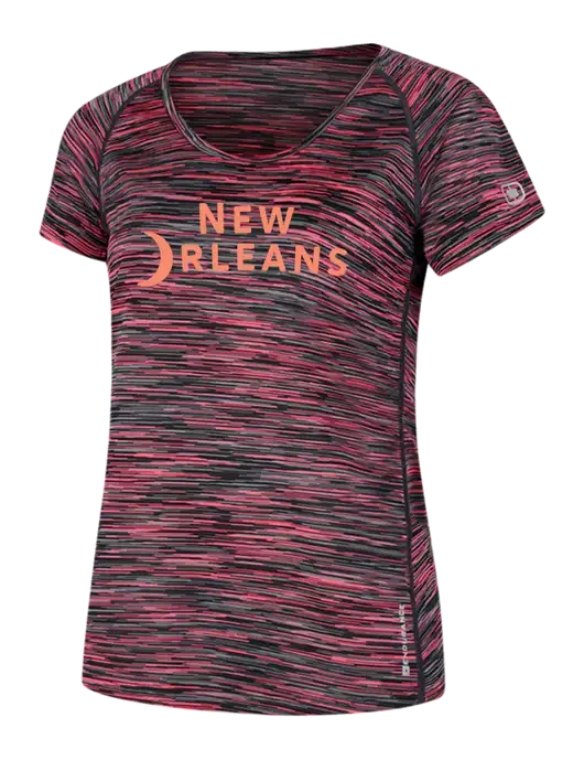 OGIO Womens Black/Fucia Space Dye Verge Scoop Neck w/Moon Logo