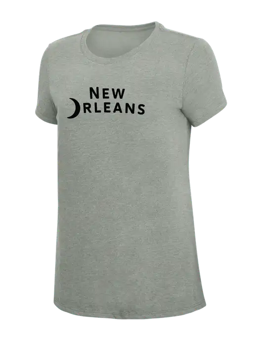 Womens Simply Soft Grey Frost 4.5oz  Poly/Combed Ring Spun Cotton T-Shirt w/Moon Logo