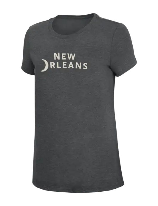 Womens Simply Soft Charcoal 4.5oz Poly/Combed Ring Spun Cotton T-Shirt w/Moon Logo