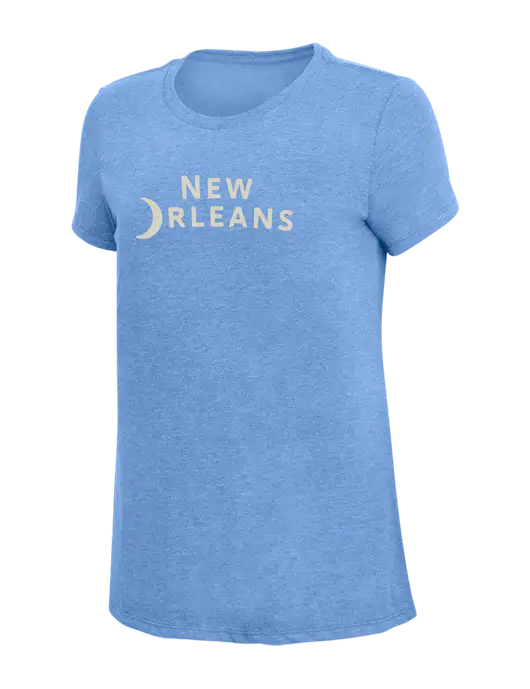 Womens Simply Soft Maritime Frost 4.5oz Poly/Combed Ring Spun Cotton T-Shirt
 w/Moon Logo